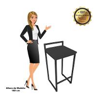 Conjunto 02 Banquetas Pietra Suede Base Preto D´rossi Preto - 8