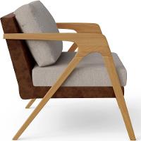 Kit 03 Poltronas Pietra Couríssimo Marrom Linho Bege - 5