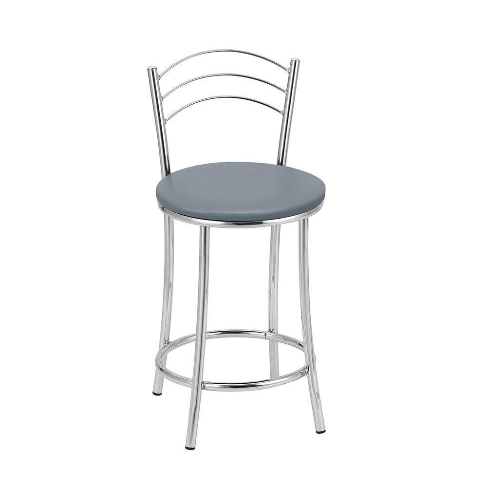 Kit 2 Banquetas Cromadas Bc26c Assento Espuma D15 - 1