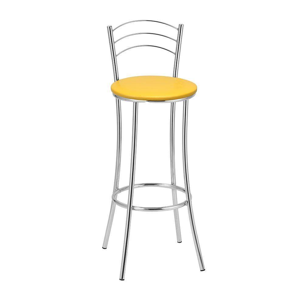 Kit 2 Banquetas Cromadas Bc26a Assento Espuma D15 - 1