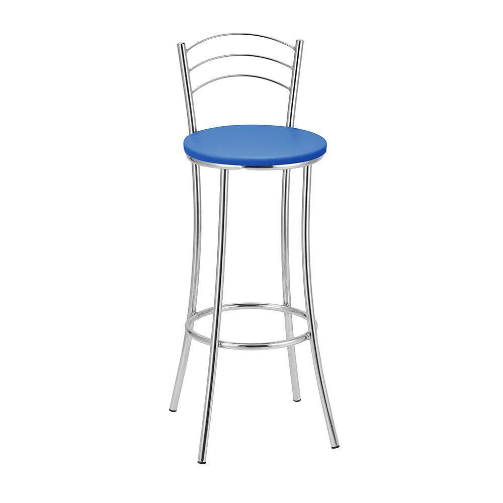 Kit 2 Banquetas Cromadas Bc26a Assento Espuma D15 - 1