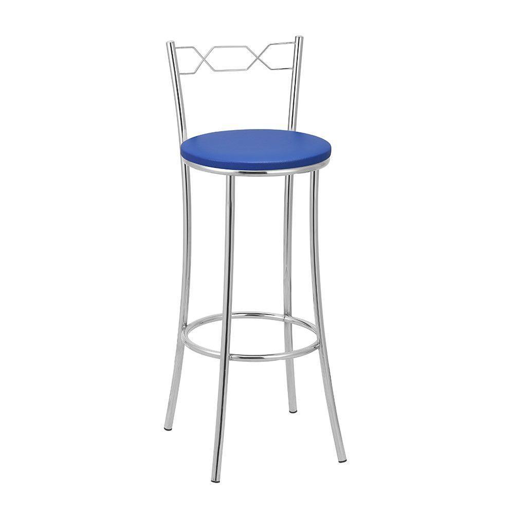 Kit 2 Banquetas Cromadas Bc51a Assento Espuma D15 - 2