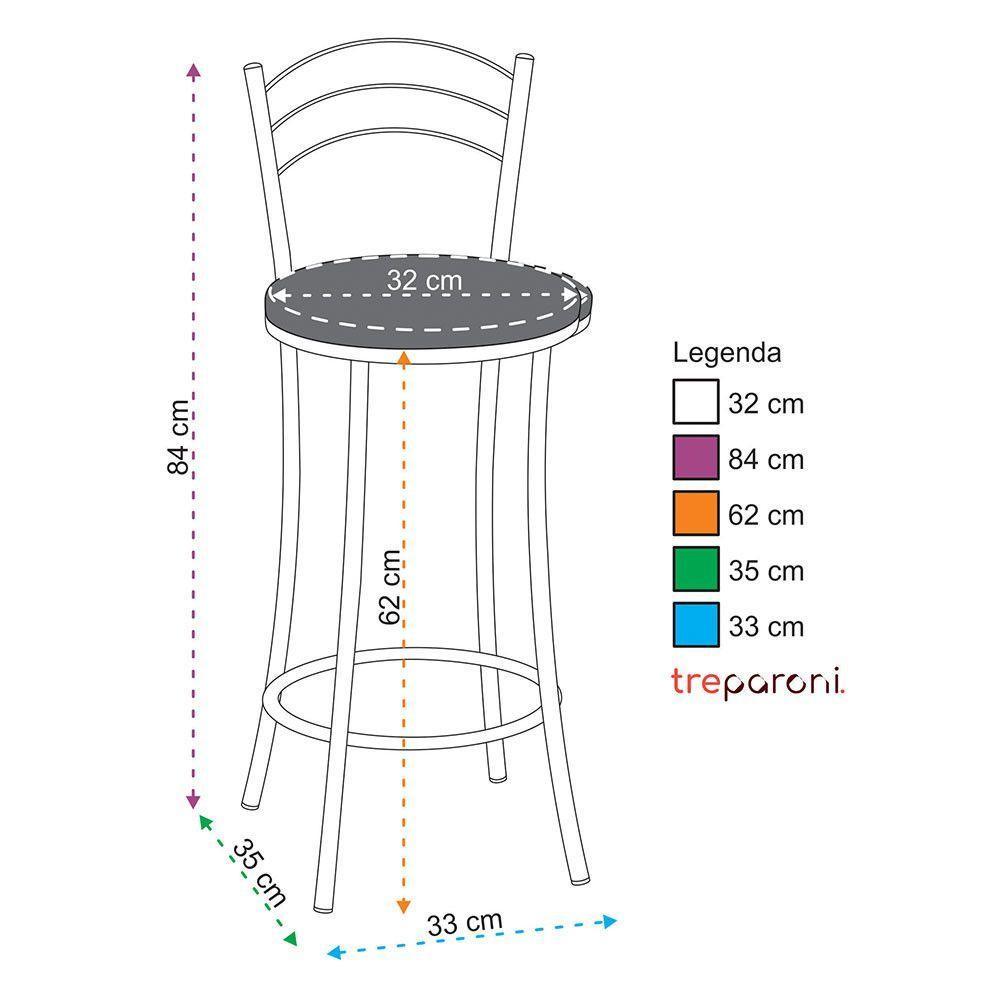 Kit 2 Banquetas Cromadas Bc26b Assento Espuma D15 - 2