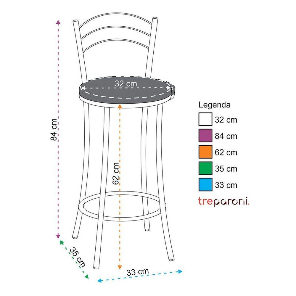 Kit 2 Banquetas Cromadas Bc26b Assento Espuma D15 - 5