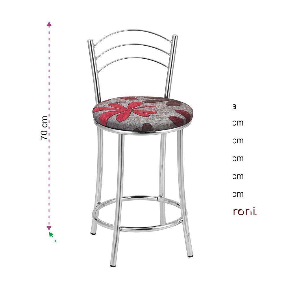 Kit 2 Banquetas Cromadas Bc26c Assento Espuma D15 - 3