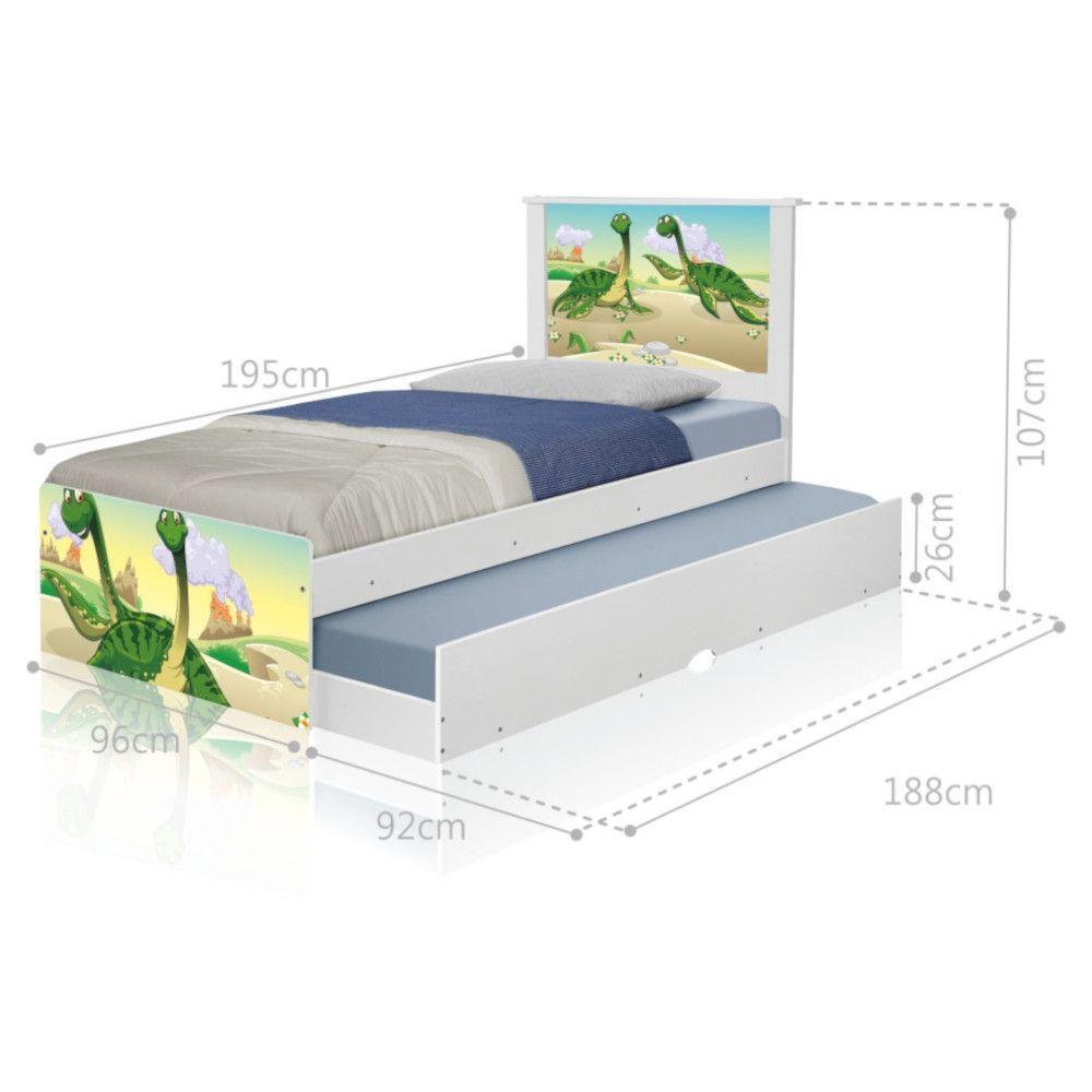 Bicama Juvenil Adesivada Dinossauros Irmãos Com Colchões - 6