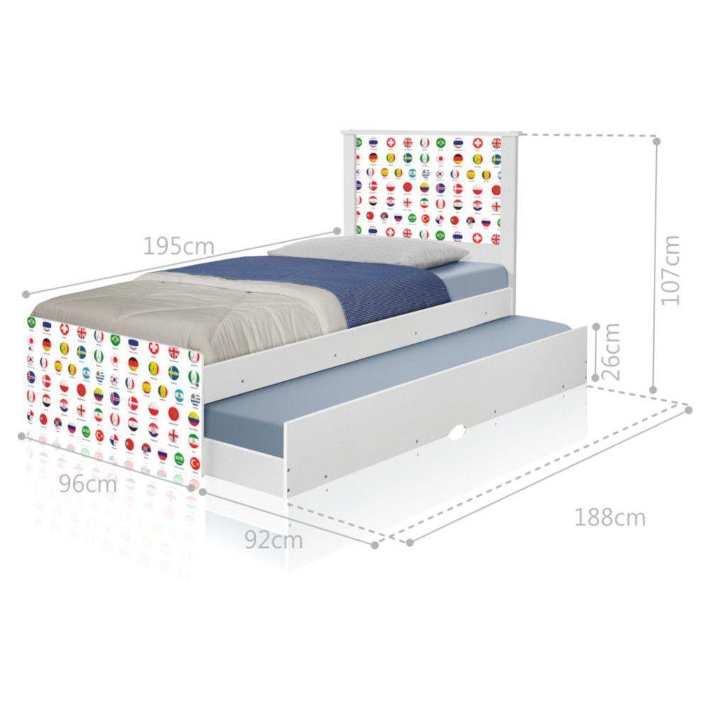 Bicama Juvenil Adesivada Futebol Seleções Copa Com Colchões - 4