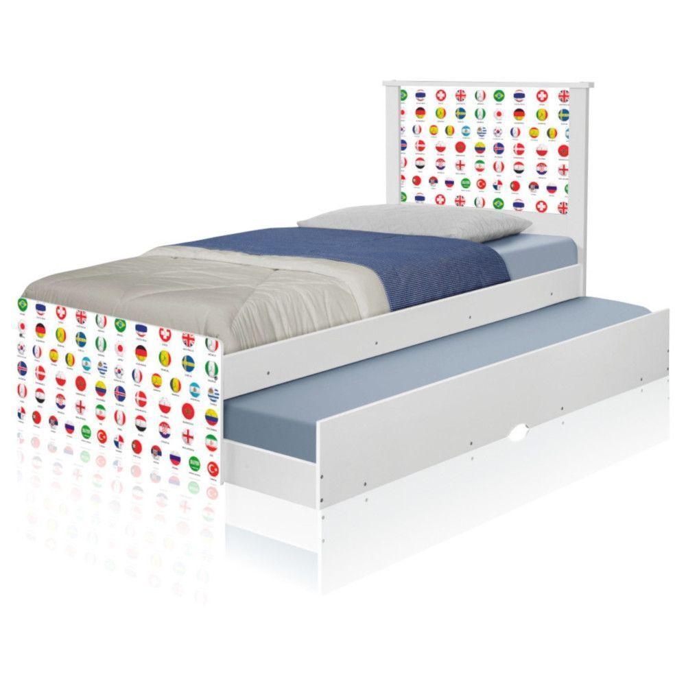 Bicama Juvenil Adesivada Futebol Seleções Copa Com Colchões - 5