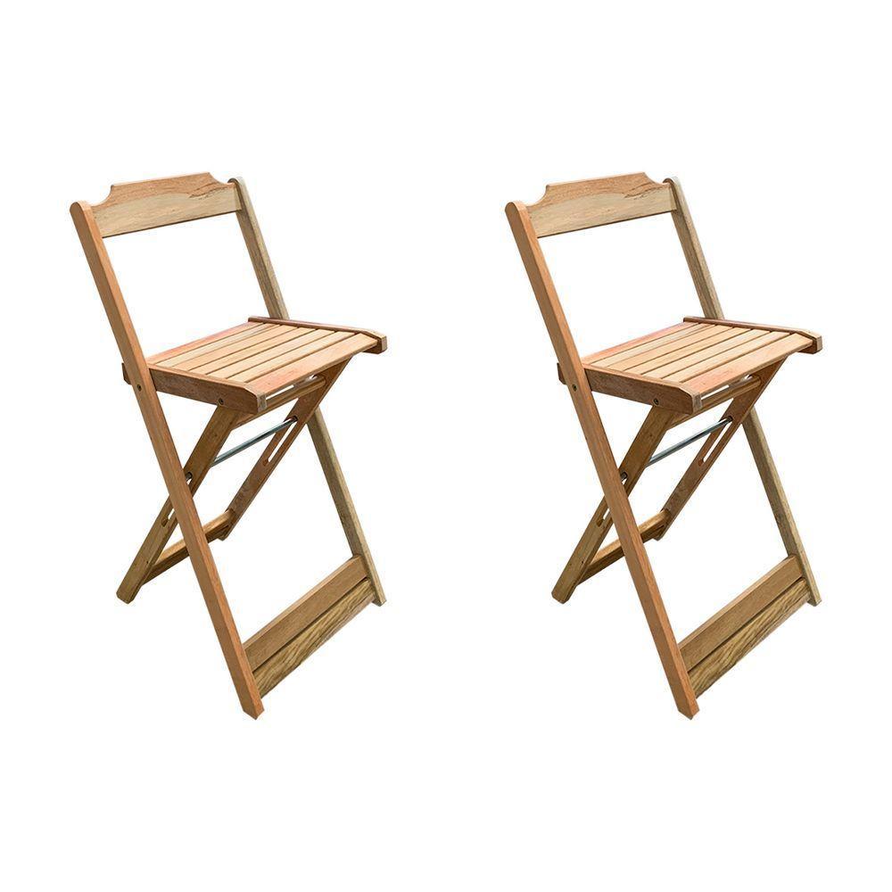 Kit 2 Banquetas Bistrô Dobravél Para Bar - Sem Pintura / Crua - 1