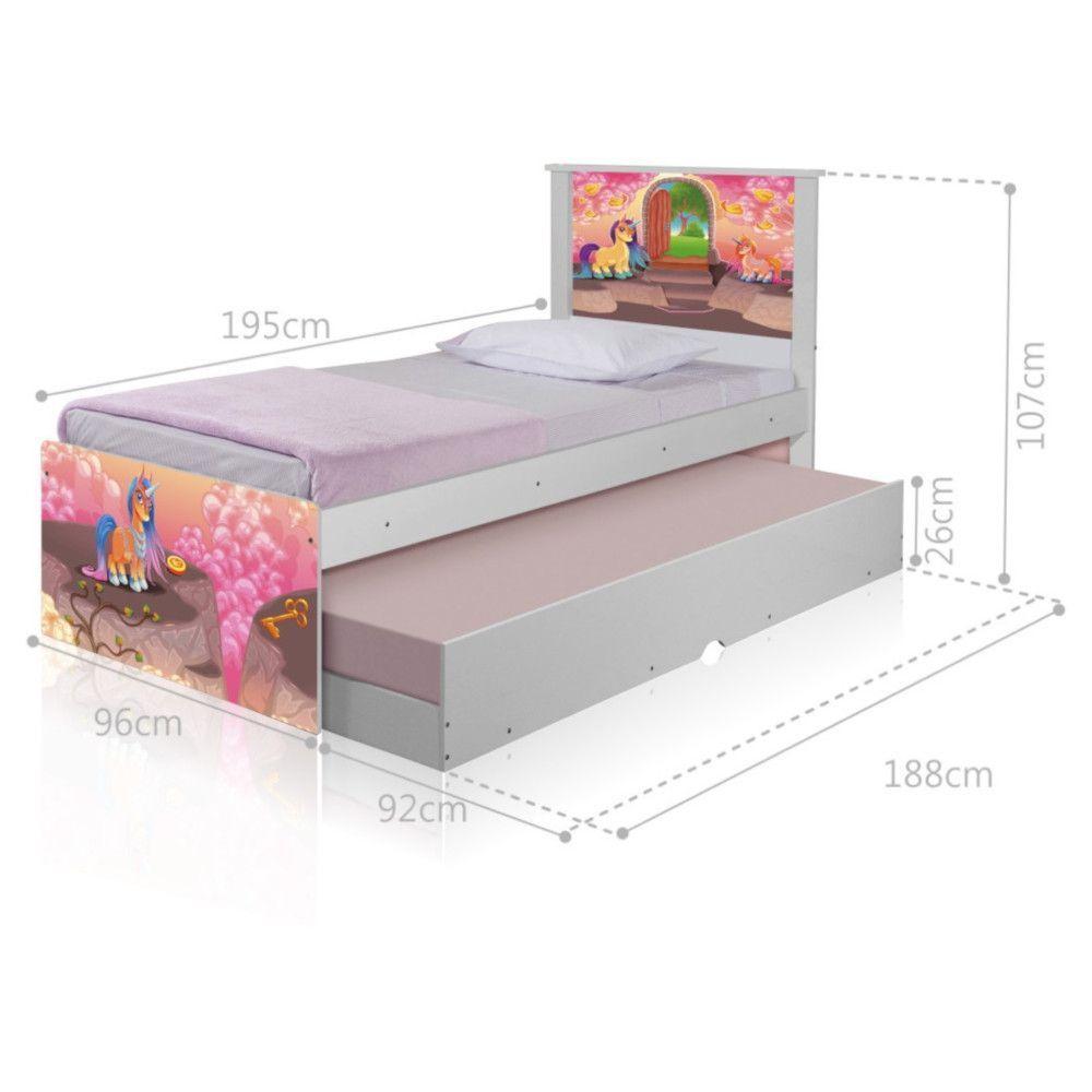 Bicama Juvenil Adesivada Unicórnios Mágicos Com Colchões - 4
