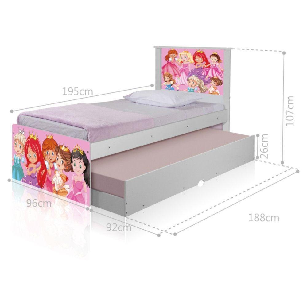 Bicama Juvenil Adesivada Princesinhas Com Colchões - 4