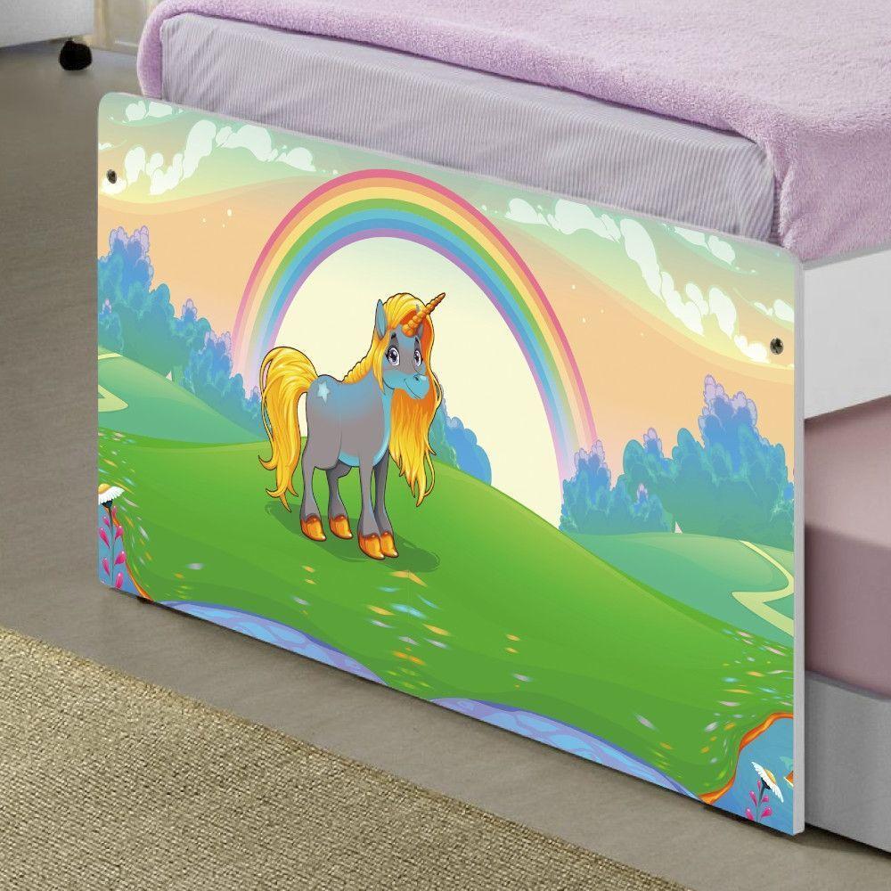 Bicama Juvenil Adesivada Unicórnio Feliz Com Colchões - 2