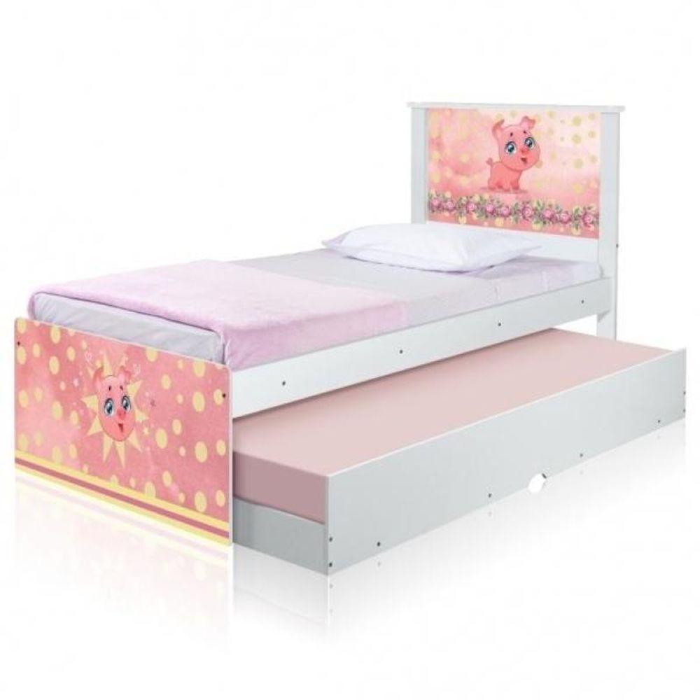 Cama Bicama Juvenil Adesivada Pig Com Colchões - 2