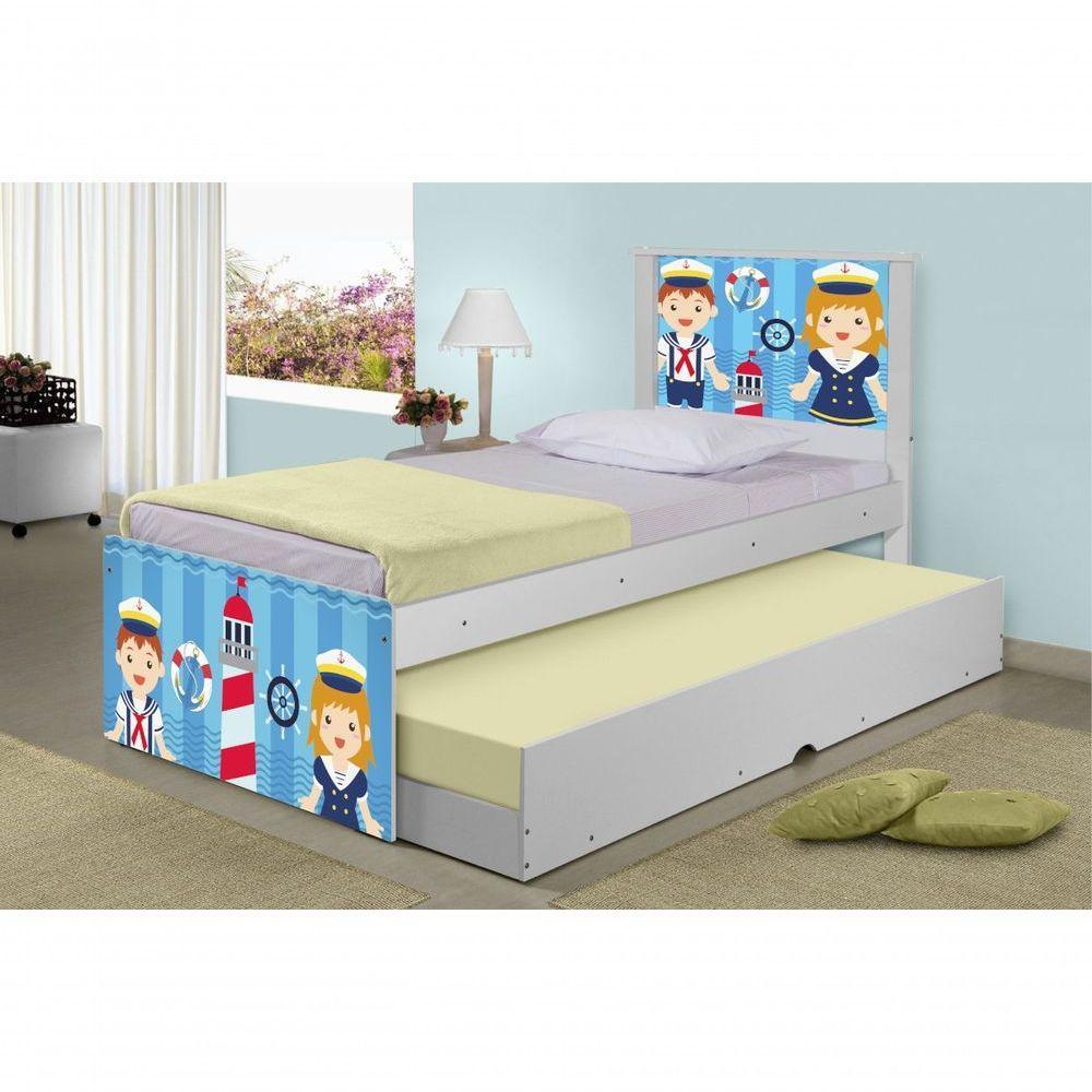 Bicama Juvenil Adesivada Marinheiros Com Colchões - 1