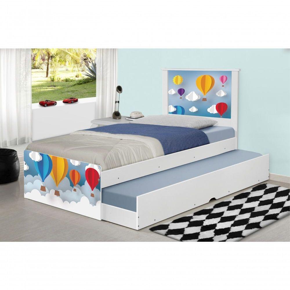 Bicama Juvenil Adesivada Balões Com Colchões - 1