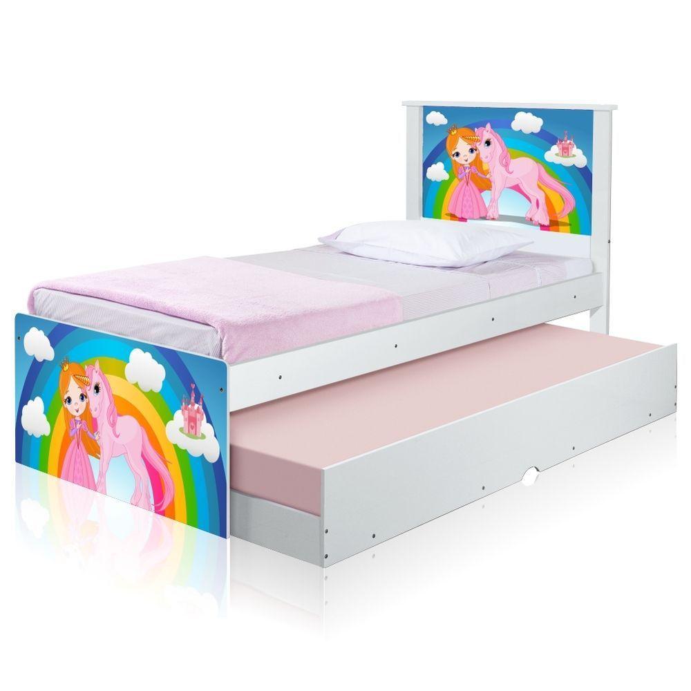 Bicama Juvenil Adesivada Princesa E Unicórnio Com Colchões - 5