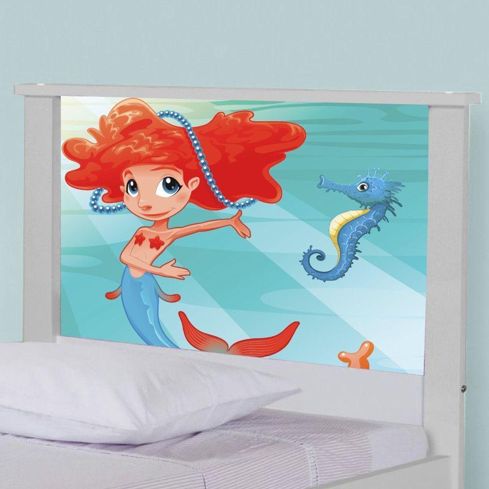 Bicama Juvenil Adesivada Sereia Ruiva Com Colchões - 3