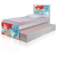 Bicama Juvenil Adesivada Sereia Ruiva Com Colchões - 5