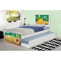 Bicama Juvenil Adesivada Dinossauro Com Colchões - 1