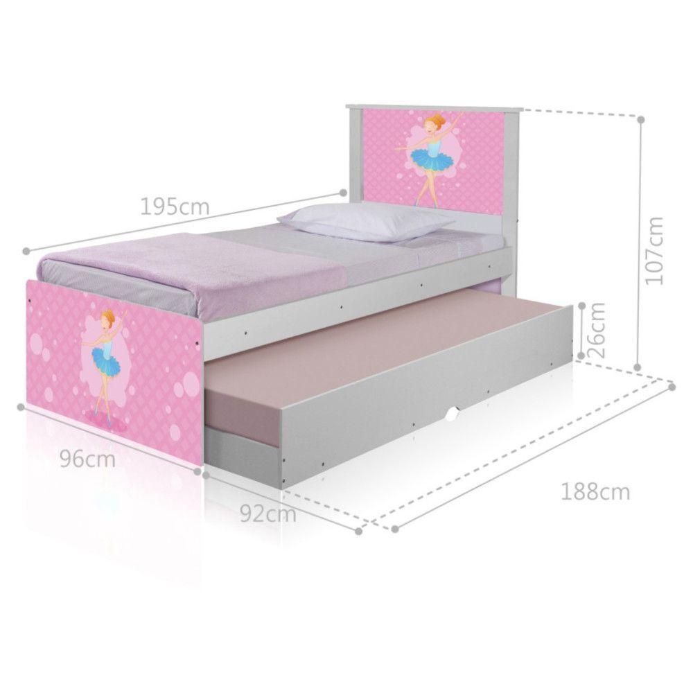 Bicama Juvenil Adesivada Bailarina Clássica Com Colchões - 4