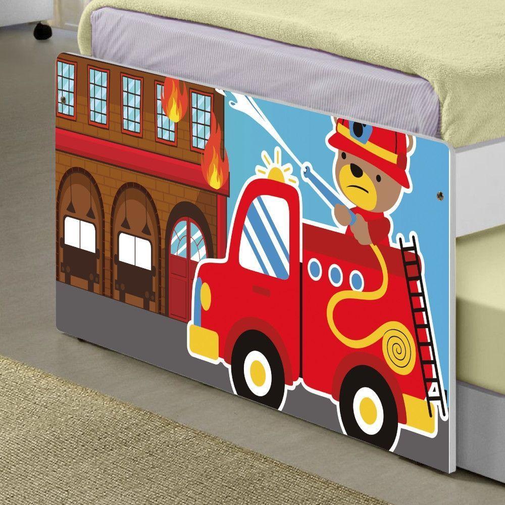 Bicama Juvenil Adesivada Bombeiro Com Colchões - 2