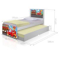 Bicama Juvenil Adesivada Bombeiro Com Colchões