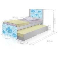 Bicama Juvenil Adesivada Nuvem Menino Com Colchões - 13