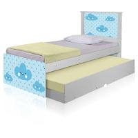 Bicama Juvenil Adesivada Nuvem Menino Com Colchões - 17