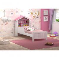 Cama Casa Menina Rosa Solteiro Com Colchão - 2