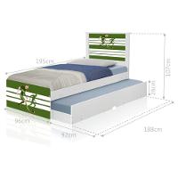 Bicama Juvenil Adesivada Futebol Jogador Com Colchões