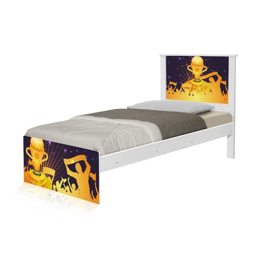 Cama Solteiro Adesivada Futebol Troféu - 5