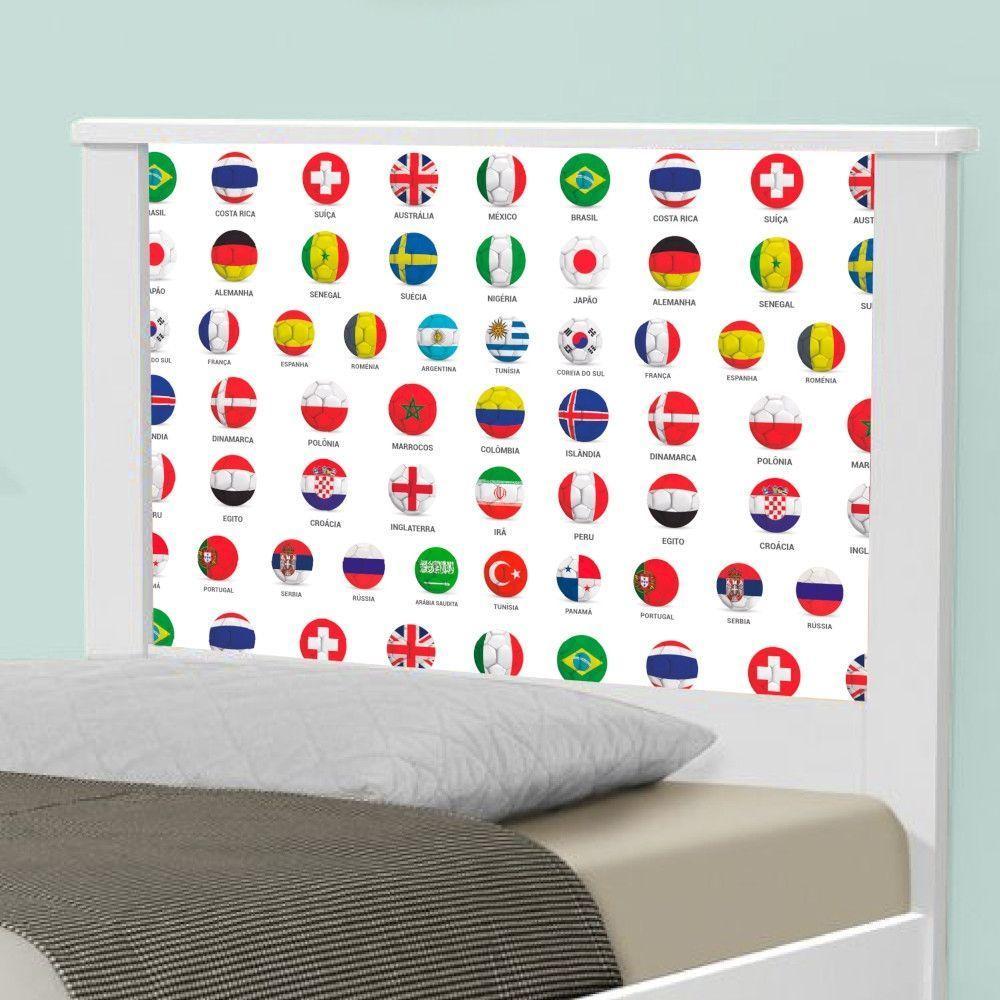 Cama Solteiro Adesivada Futebol Seleções Copa Com Colchão - 3