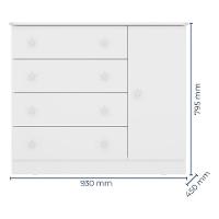 Quarto De Bebê Cômoda 2561 E Berço 1344 Doce Sonho Com Colchão Branco - Qmovi - 2