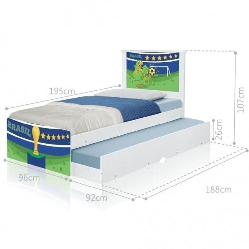 Cama Bicama Juvenil Copa Do Mundo Brasil C/ Colchões - 3