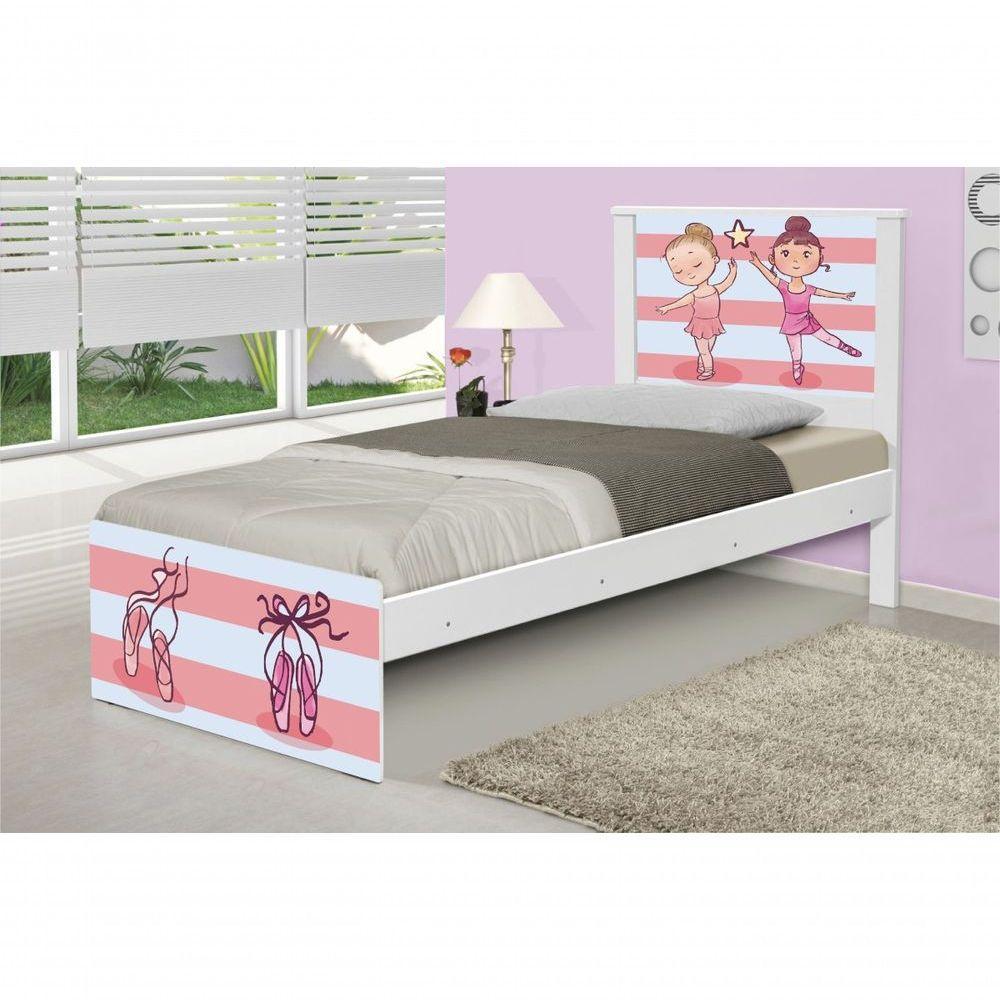 Cama Solteiro Adesivada Bailarinas - 1