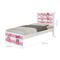 Cama Solteiro Adesivada Bailarinas