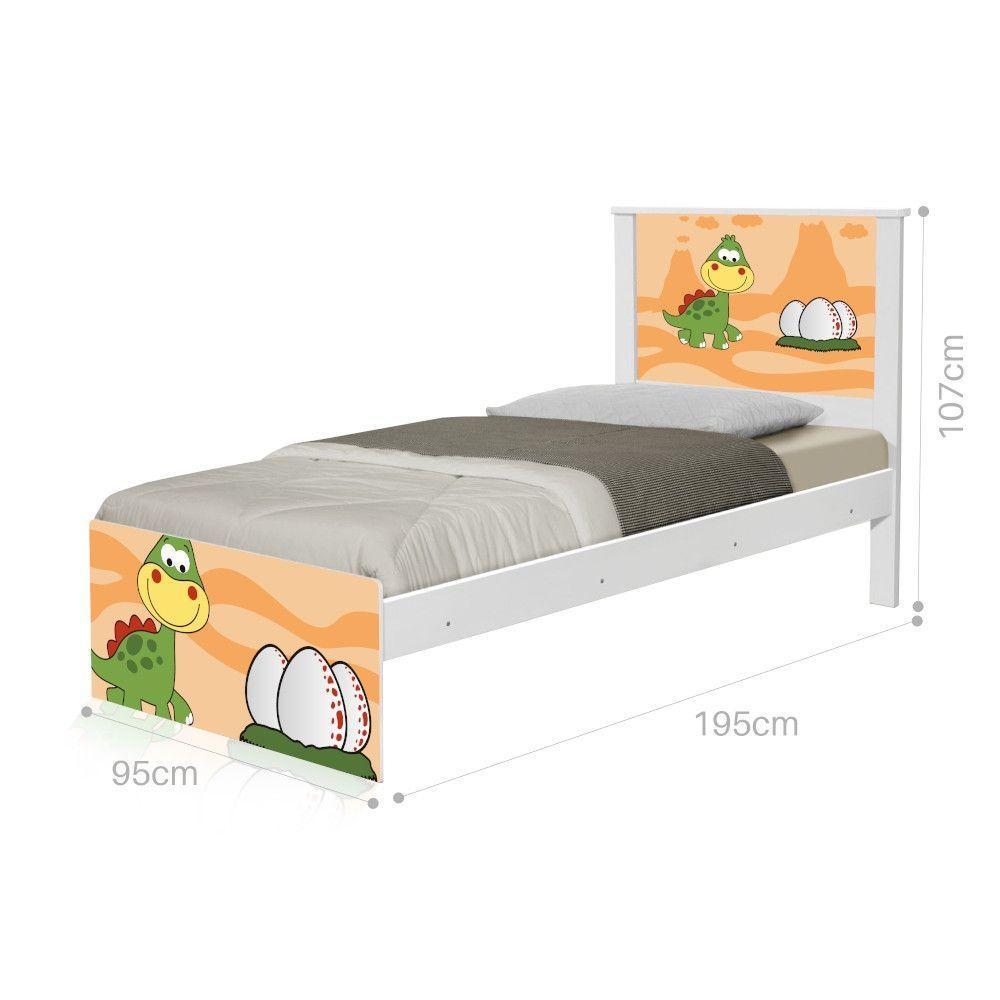 Cama Solteiro Adesivada Dinossauro Baby Com Colchão - 4