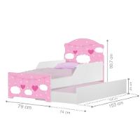 Mini Cama Infantil Com Auxiliar Rosa Com Colchões - 3