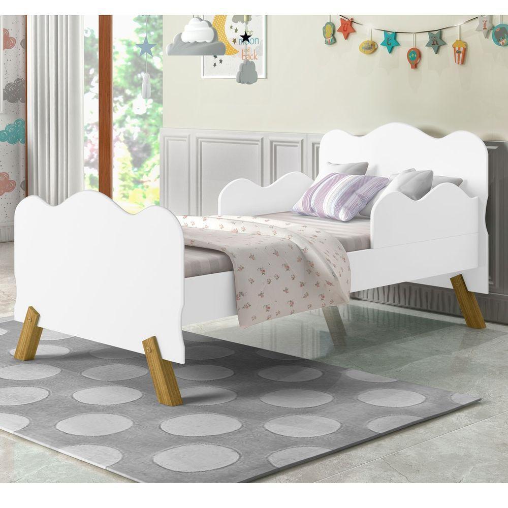 Mini Cama Nuvem Neve Com Proteção Lateral E Colchão - 4