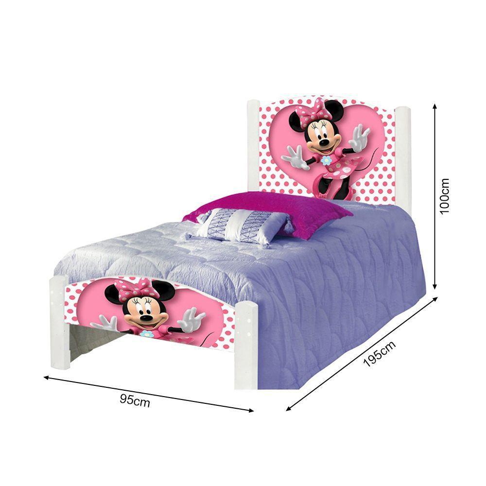 Cama Solteiro Infantil Ratinha Colchão Branco - 4