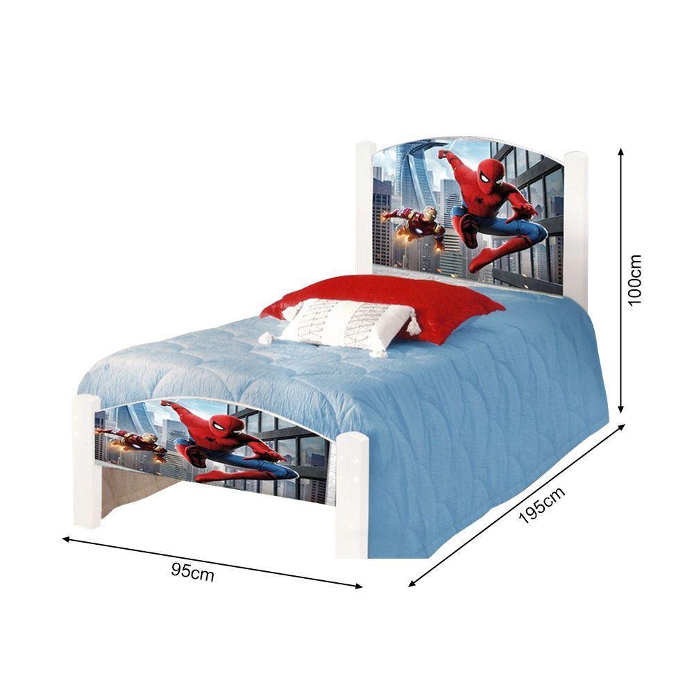 Cama Solteiro Infantil Spider Colchão Branco - 4