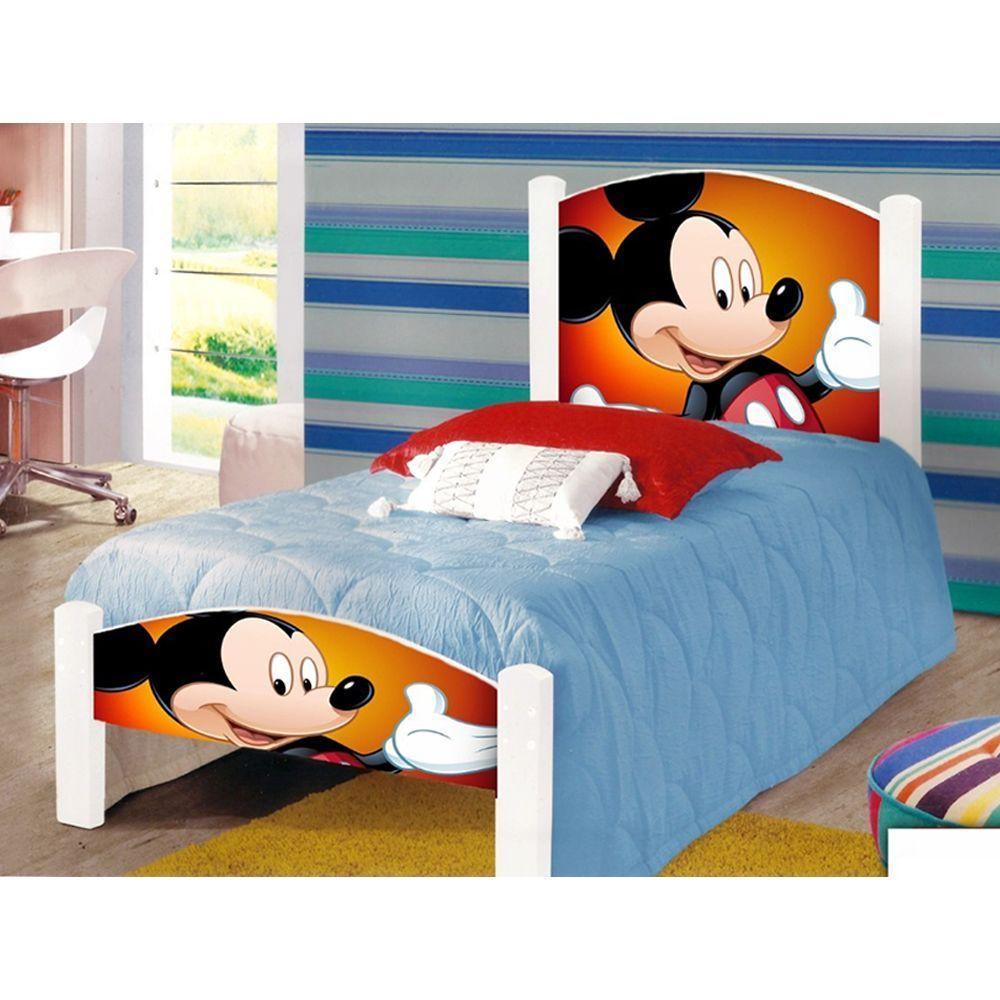 Cama Solteiro Infantil Mouse Colchão Branco - 1