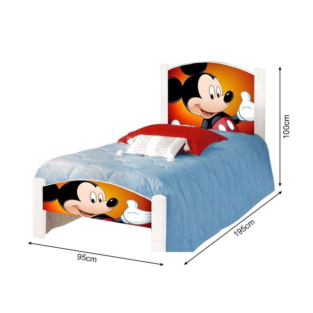 Cama Solteiro Infantil Mouse Colchão Branco - 6