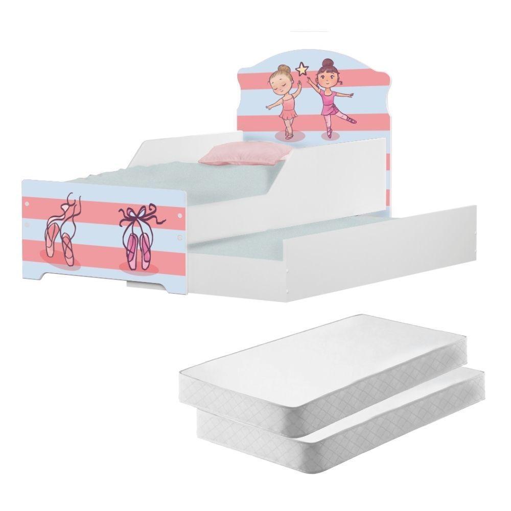 Mini Cama Infantil Com Auxiliar Com Colchões - 1