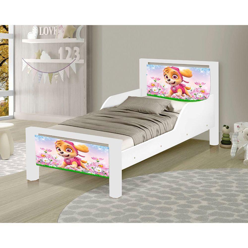 Mini Cama Infantil Skaye Adesivada Com Colchão Branco - 1