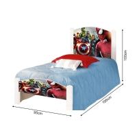 Cama Solteiro Infantil Vingadores Adesivada+Colchão Branco - 3