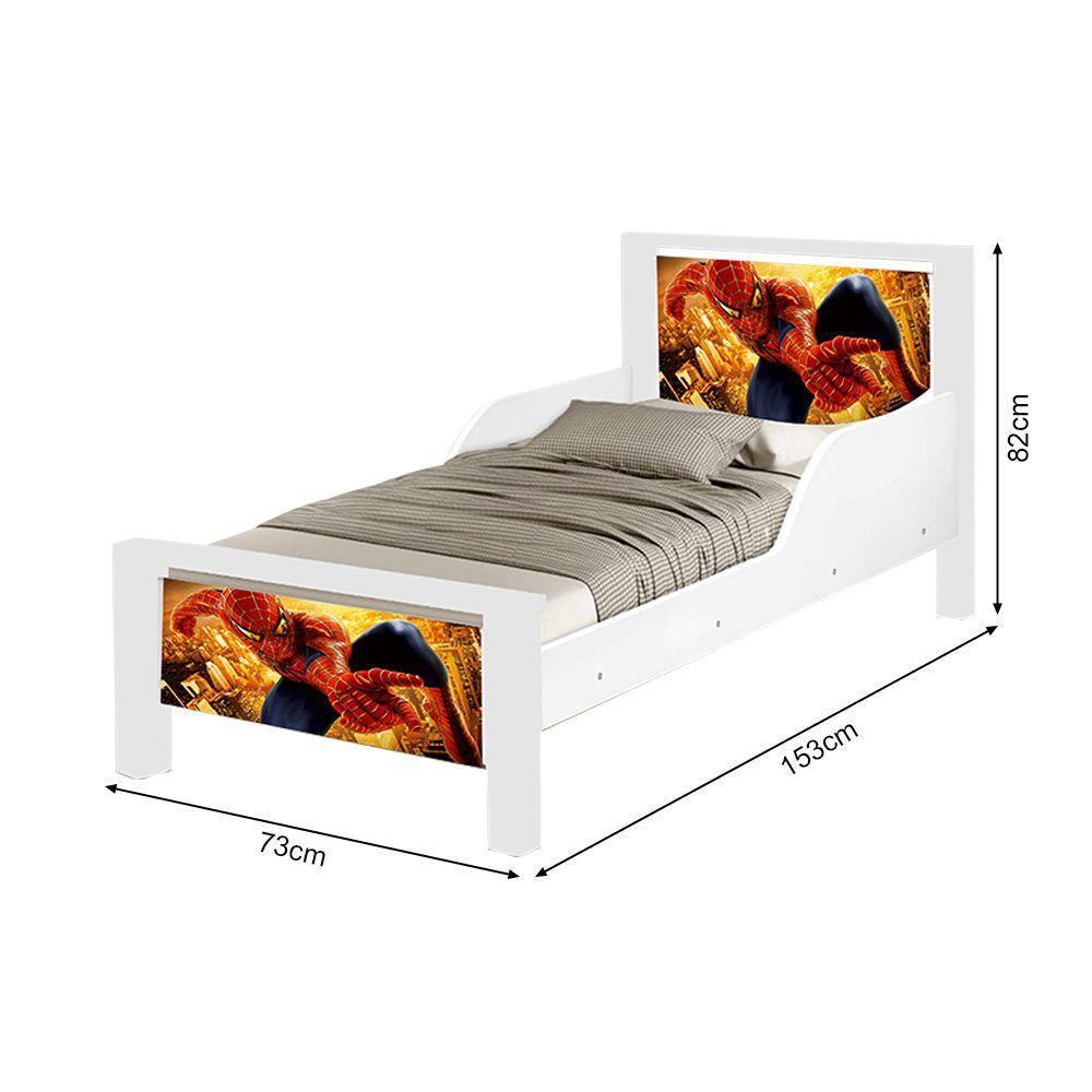 Mini Cama Infantil Spider Adesivada Com Colchão Branco - 3