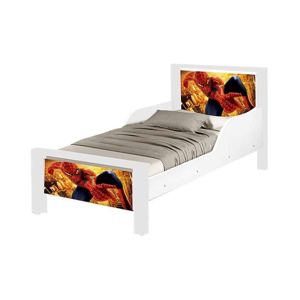 Mini Cama Infantil Spider Adesivada Com Colchão Branco - 5
