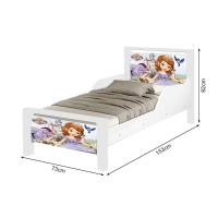 Mini Cama Infantil Sofia Adesivada Com Colchão Branco - 3