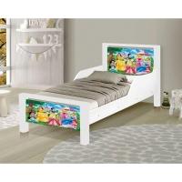 Mini Cama Infantil Princesas Adesivada Com Colchão Branco - 1